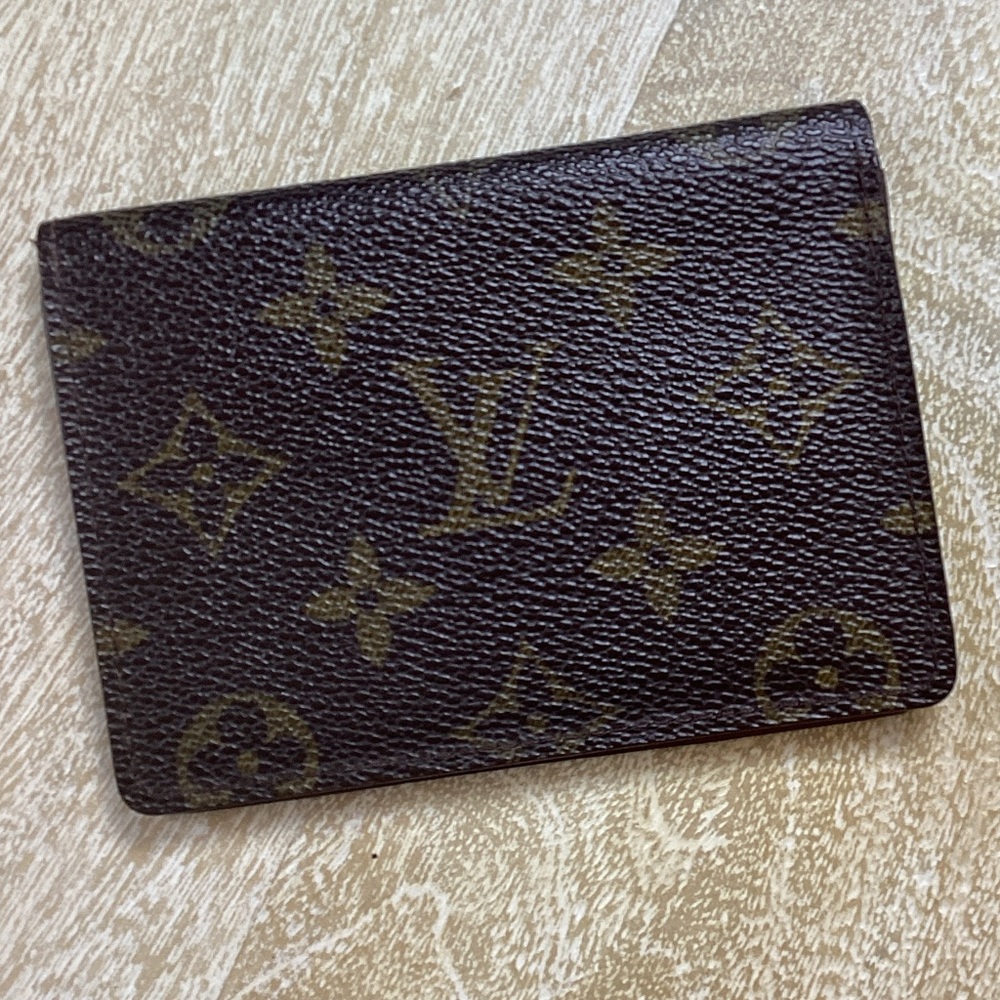 Authentic LOUIS VUITTON Dark Brown Monogram Card Holder